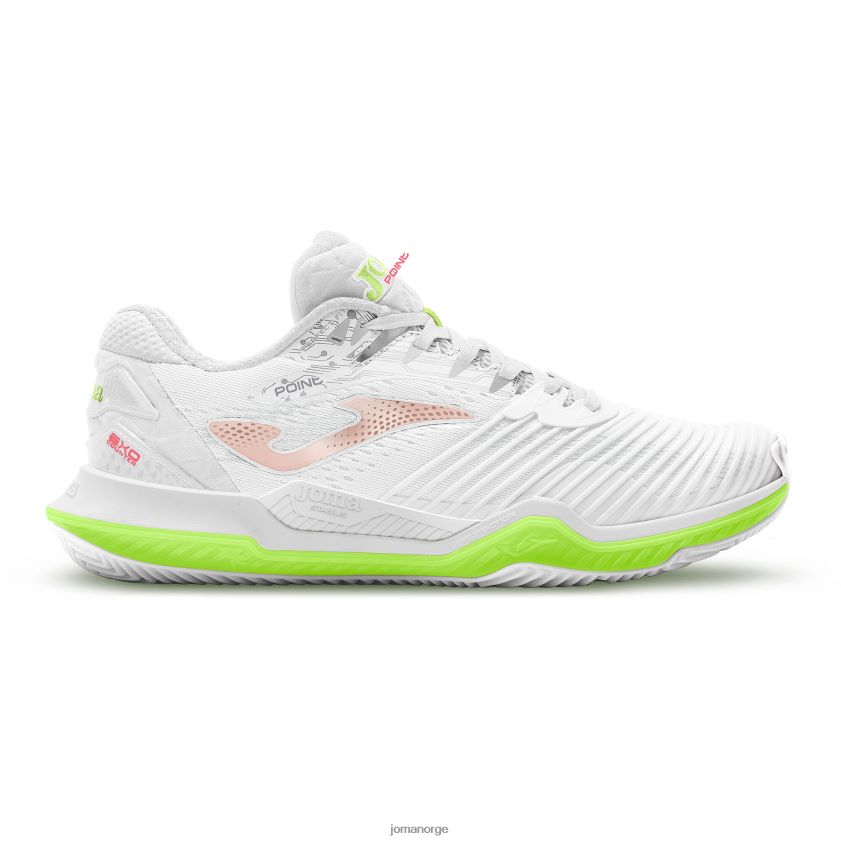 nei Joma sko t.punkt 23 hard court hvit grønn FBD0T01583 kvinner