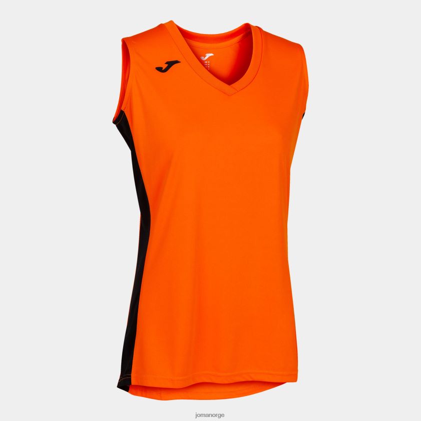 nei Joma ermeløs t-skjorte cancha iii oransje svart FBD0T02210 kvinner