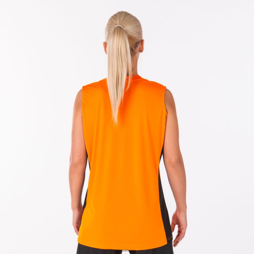 nei Joma ermeløs t-skjorte cancha iii oransje svart FBD0T02210 kvinner