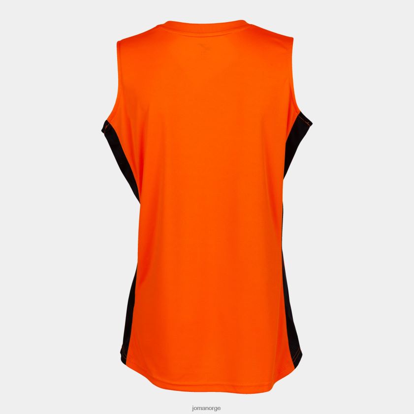 nei Joma ermeløs t-skjorte cancha iii oransje svart FBD0T02210 kvinner