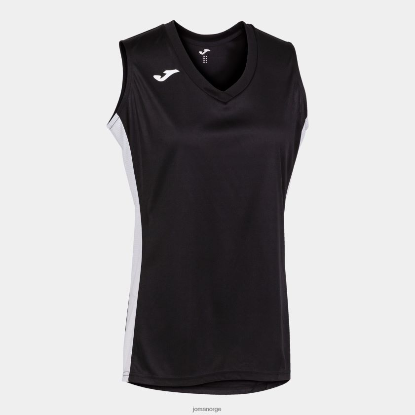 nei Joma ermeløs t-skjorte cancha iii svart hvit FBD0T04022 kvinner