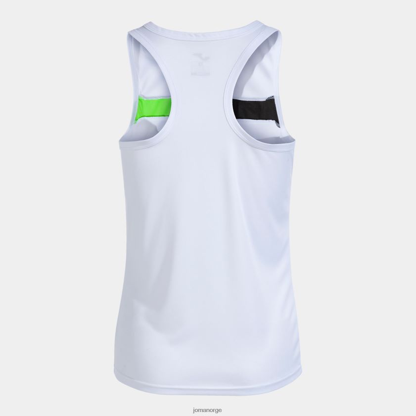 nei Joma ermeløs t-skjortebane hvit fluorescerende grønn svart FBD0T03706 kvinner