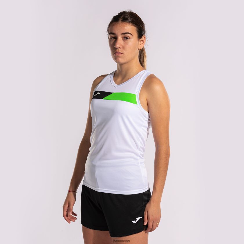 nei Joma ermeløs t-skjortebane hvit fluorescerende grønn svart FBD0T03706 kvinner