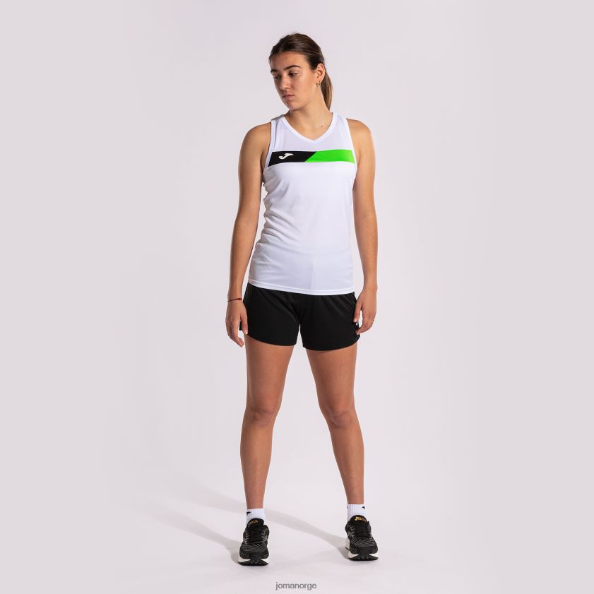 nei Joma ermeløs t-skjortebane hvit fluorescerende grønn svart FBD0T03706 kvinner