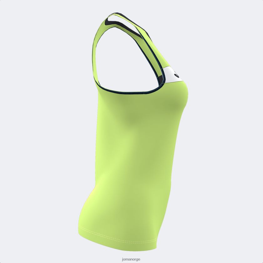 nei Joma ermeløs t-skjortebane lime svart hvit FBD0T02081 kvinner