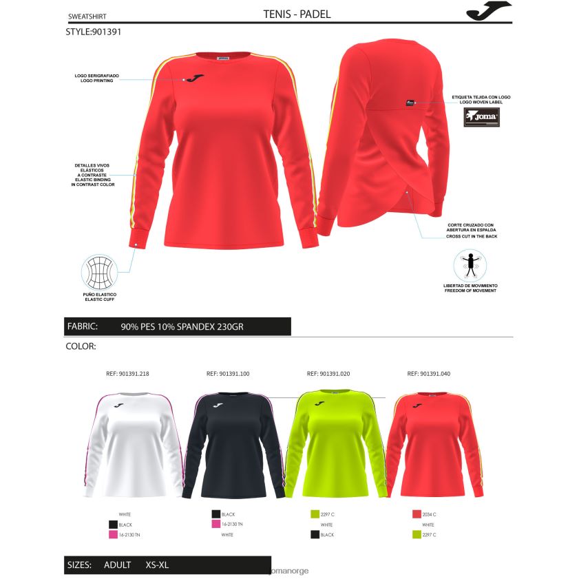 nei Joma genseren pause fluorescerende grønn FBD0T03679 kvinner