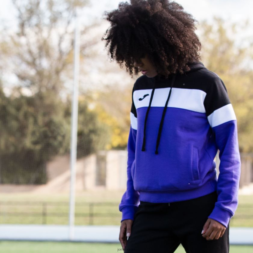 nei Joma hettegenser crew iv lilla svart hvit FBD0T02019 kvinner