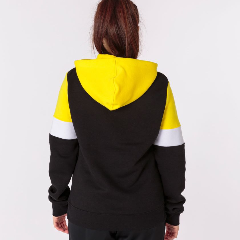 nei Joma hettegenser crew iv svart gul hvit FBD0T02309 kvinner
