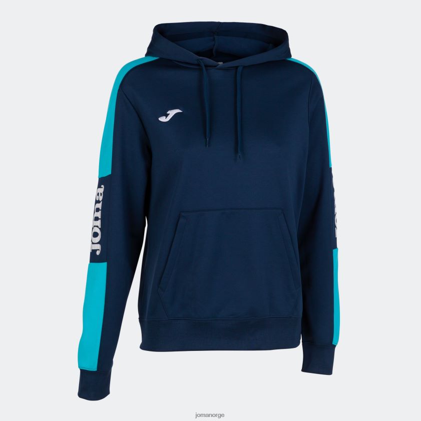 nei Joma hettegenser mesterskap iv marineblå fluorescerende turkis FBD0T02457 kvinner