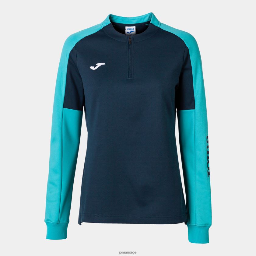 nei Joma økomesterskap i sweatshirt marineblå fluorescerende turkis FBD0T03617 kvinner
