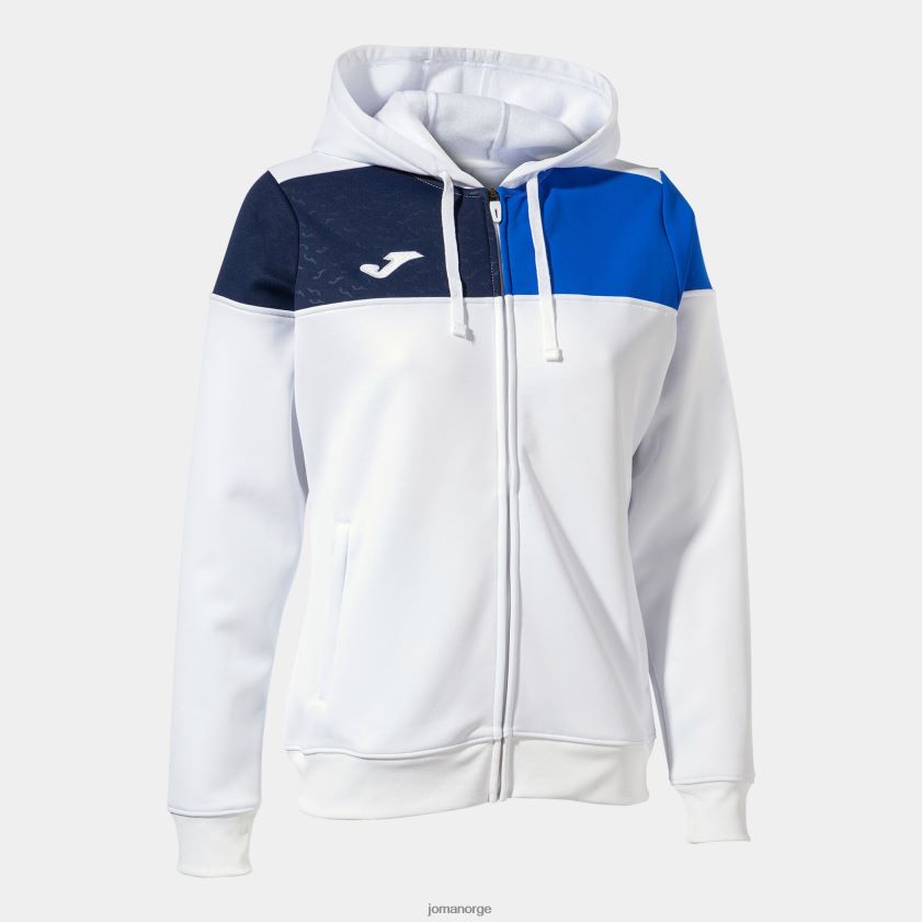 nei Joma hettejakke crew v hvit kongeblå marineblå FBD0T02022 kvinner