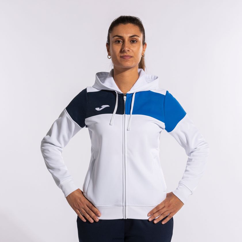 nei Joma hettejakke crew v hvit kongeblå marineblå FBD0T02022 kvinner