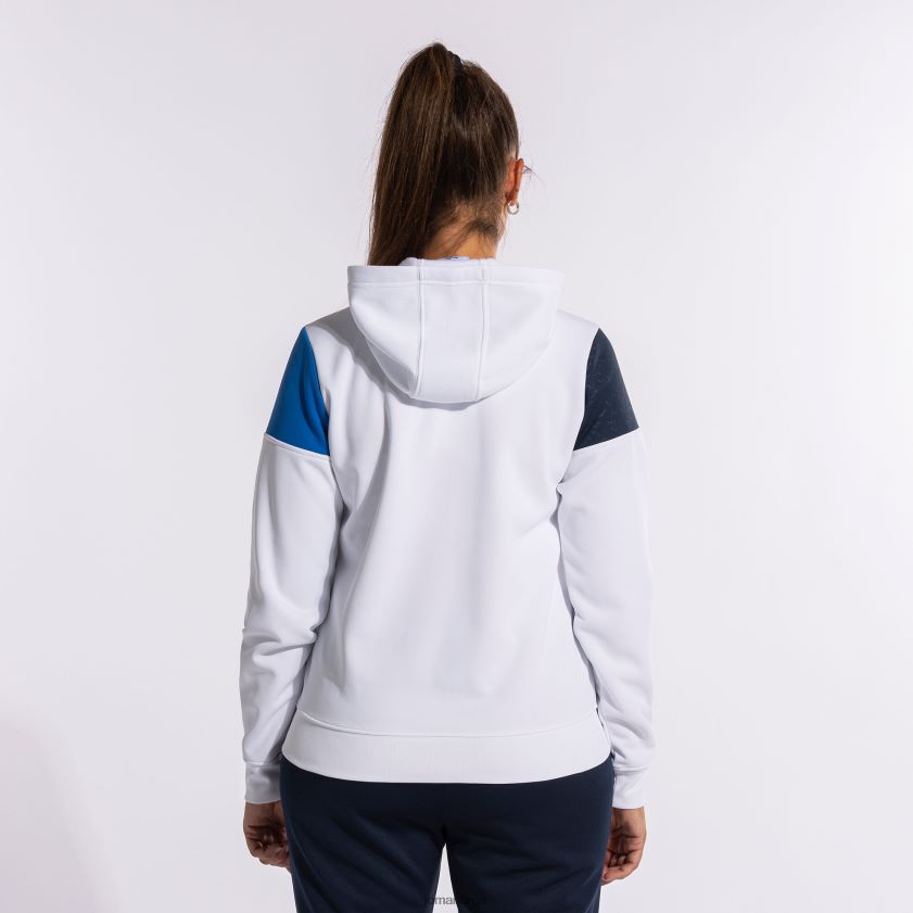 nei Joma hettejakke crew v hvit kongeblå marineblå FBD0T02022 kvinner