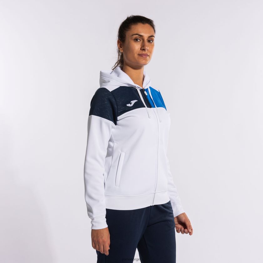 nei Joma hettejakke crew v hvit kongeblå marineblå FBD0T02022 kvinner