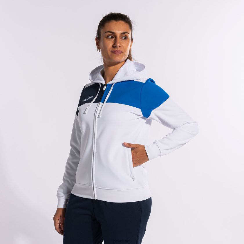 nei Joma hettejakke crew v hvit kongeblå marineblå FBD0T02022 kvinner