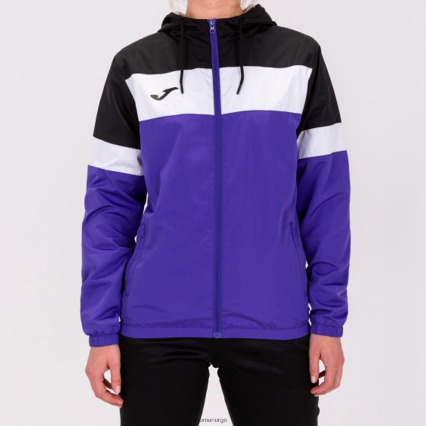 nei Joma regnjakke crew iv lilla svart hvit FBD0T02601 kvinner