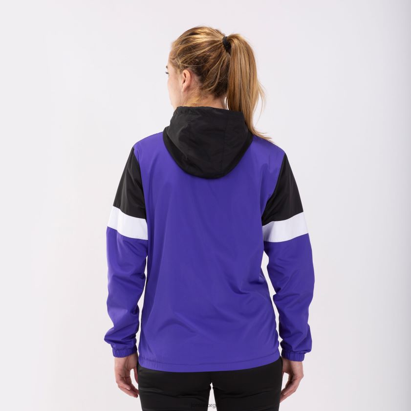 nei Joma regnjakke crew iv lilla svart hvit FBD0T02601 kvinner