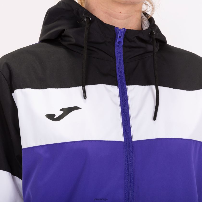 nei Joma regnjakke crew iv lilla svart hvit FBD0T02601 kvinner