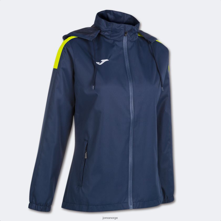 nei Joma regnjakke trivor marineblå fluorescerende gul FBD0T01702 kvinner