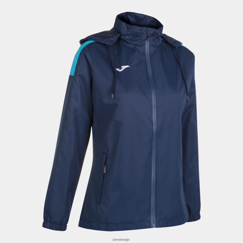 nei Joma regnjakke trivor marineblå fluorescerende turkis FBD0T03896 kvinner