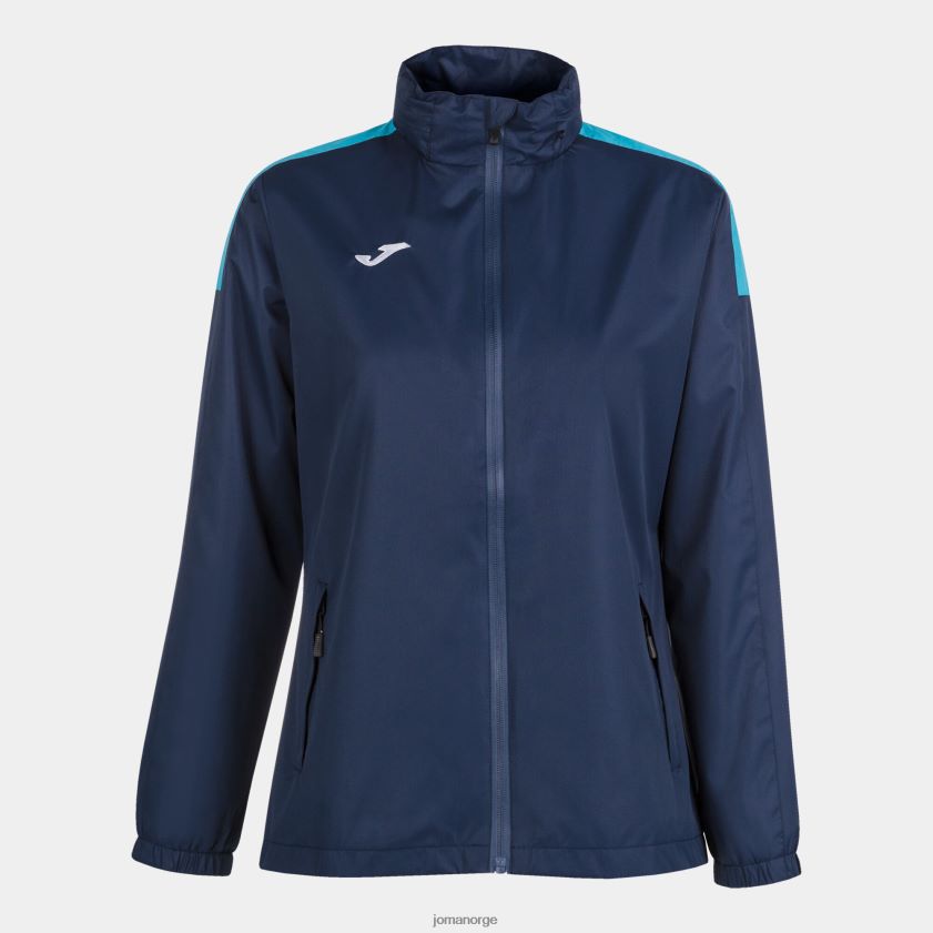 nei Joma regnjakke trivor marineblå fluorescerende turkis FBD0T03896 kvinner