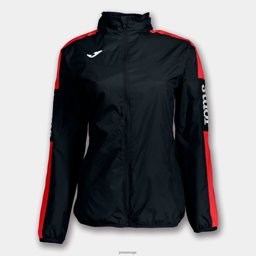 nei Joma regnjakkemesterskap iv svart, rød FBD0T01568 kvinner