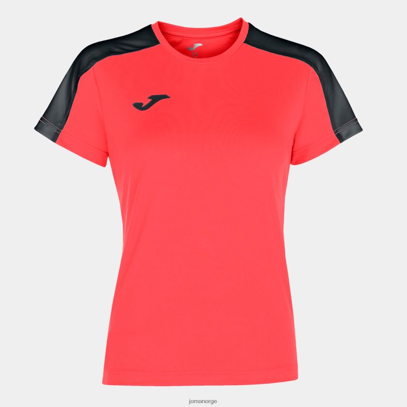 nei Joma skjorte kortermet akademi iii fluorescerende korallsvart FBD0T04055 kvinner