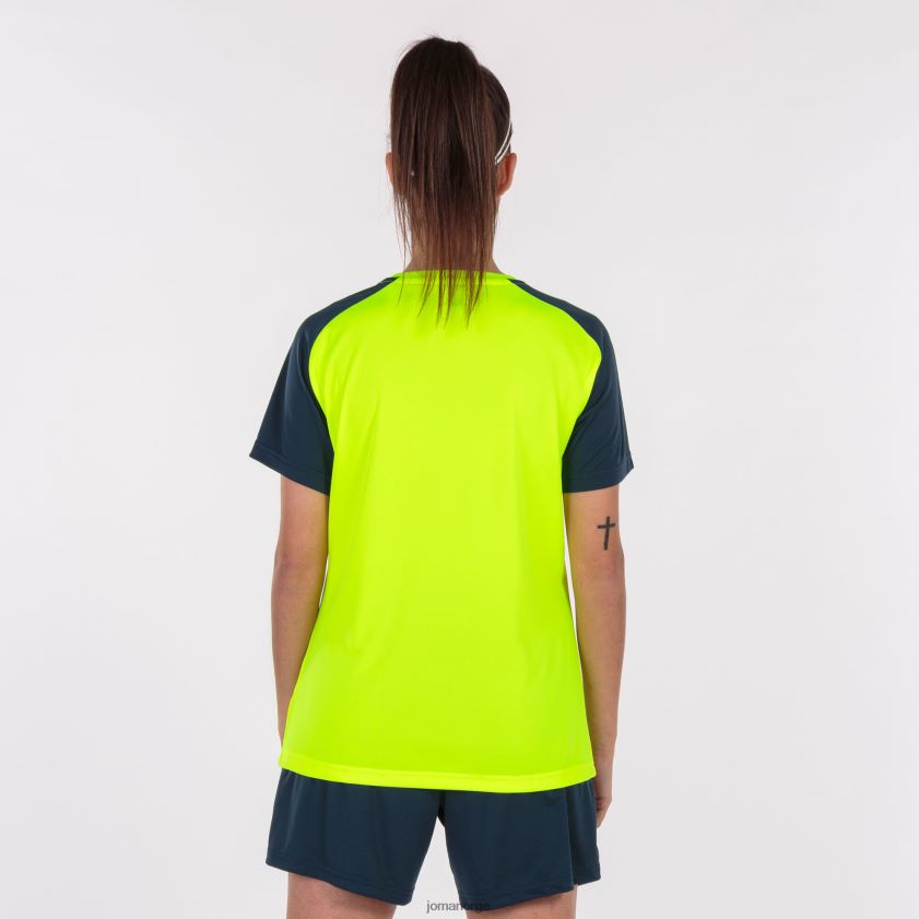 nei Joma skjorte kortermet akademi iv fluorescerende gul marineblå FBD0T03605 kvinner