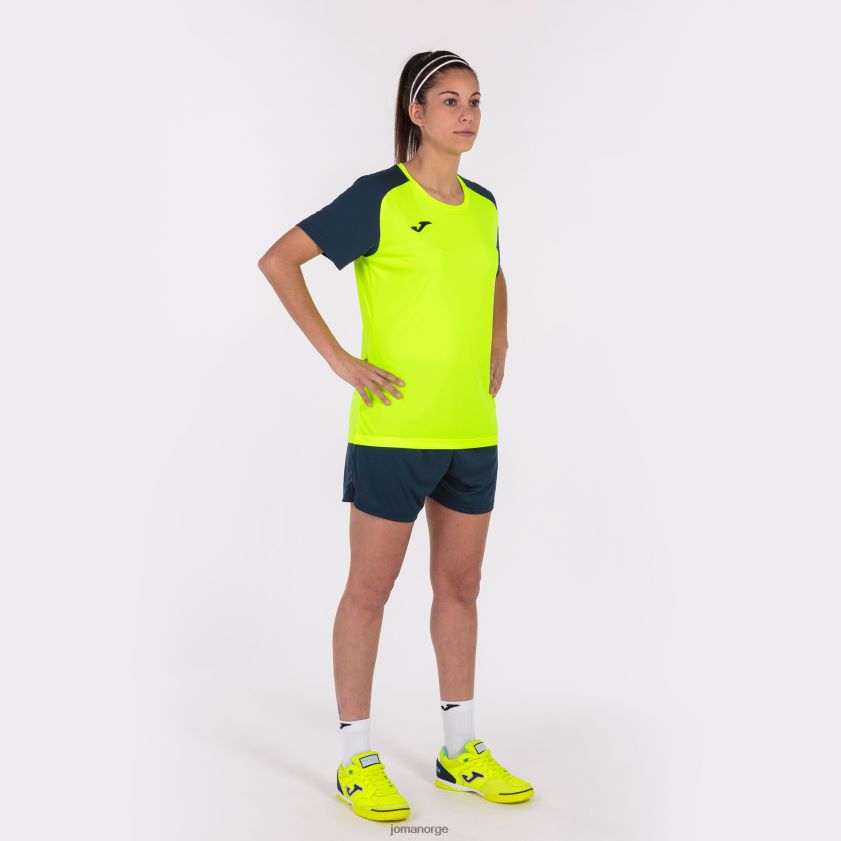 nei Joma skjorte kortermet akademi iv fluorescerende gul marineblå FBD0T03605 kvinner