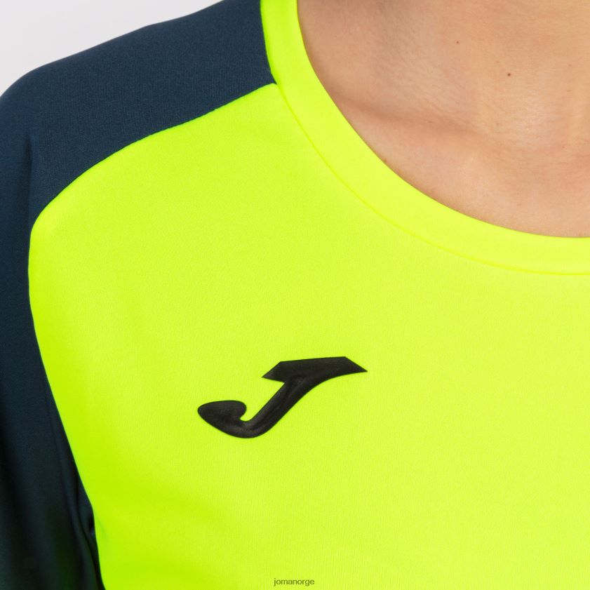 nei Joma skjorte kortermet akademi iv fluorescerende gul marineblå FBD0T03605 kvinner