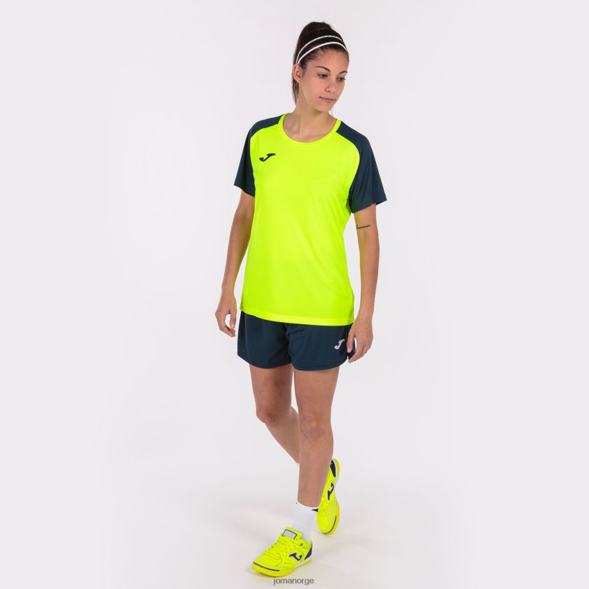 nei Joma skjorte kortermet akademi iv fluorescerende gul marineblå FBD0T03605 kvinner