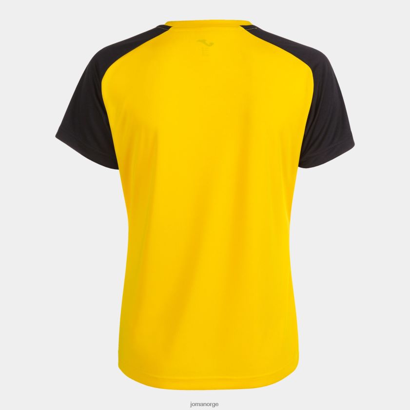 nei Joma skjorte kortermet akademi iv gul svart FBD0T01999 kvinner
