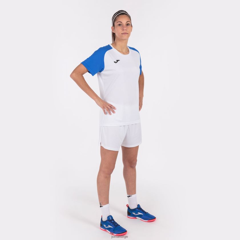 nei Joma skjorte kortermet akademi iv hvit kongeblå FBD0T03951 kvinner