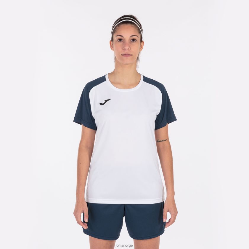 nei Joma skjorte kortermet akademi iv hvit marineblå FBD0T01629 kvinner