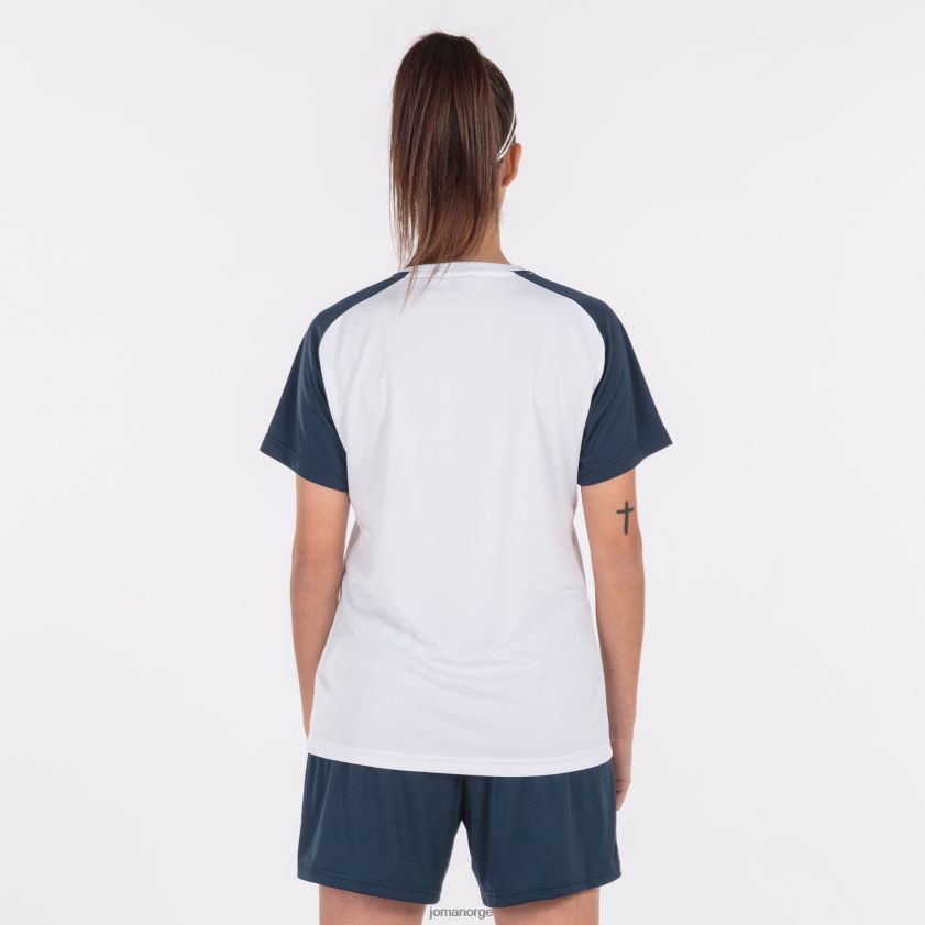nei Joma skjorte kortermet akademi iv hvit marineblå FBD0T01629 kvinner