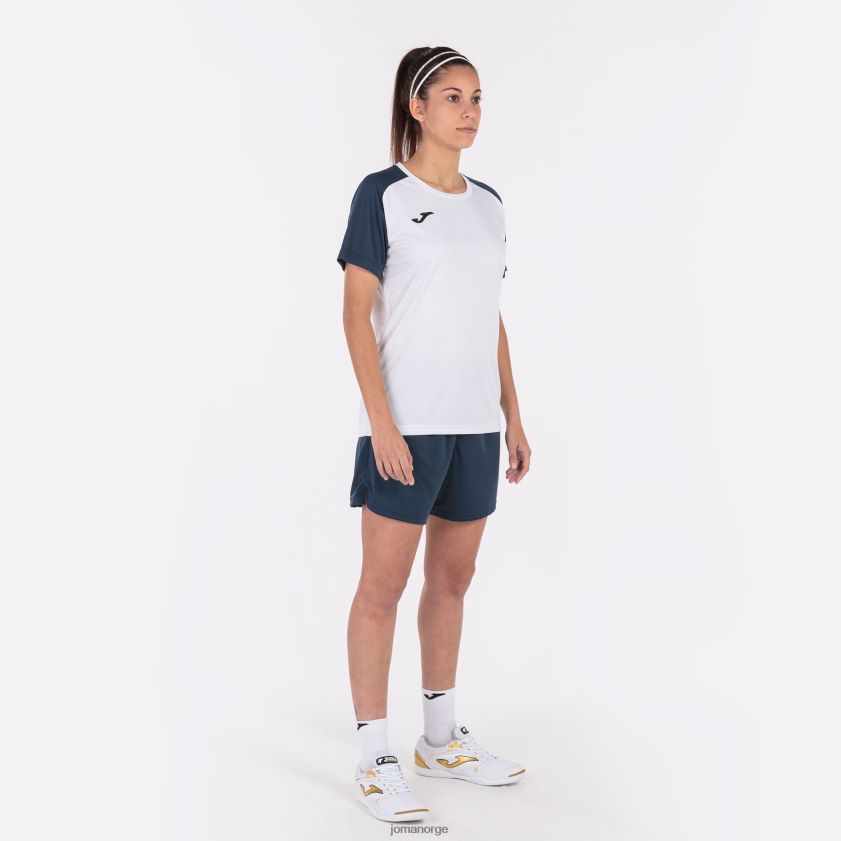 nei Joma skjorte kortermet akademi iv hvit marineblå FBD0T01629 kvinner