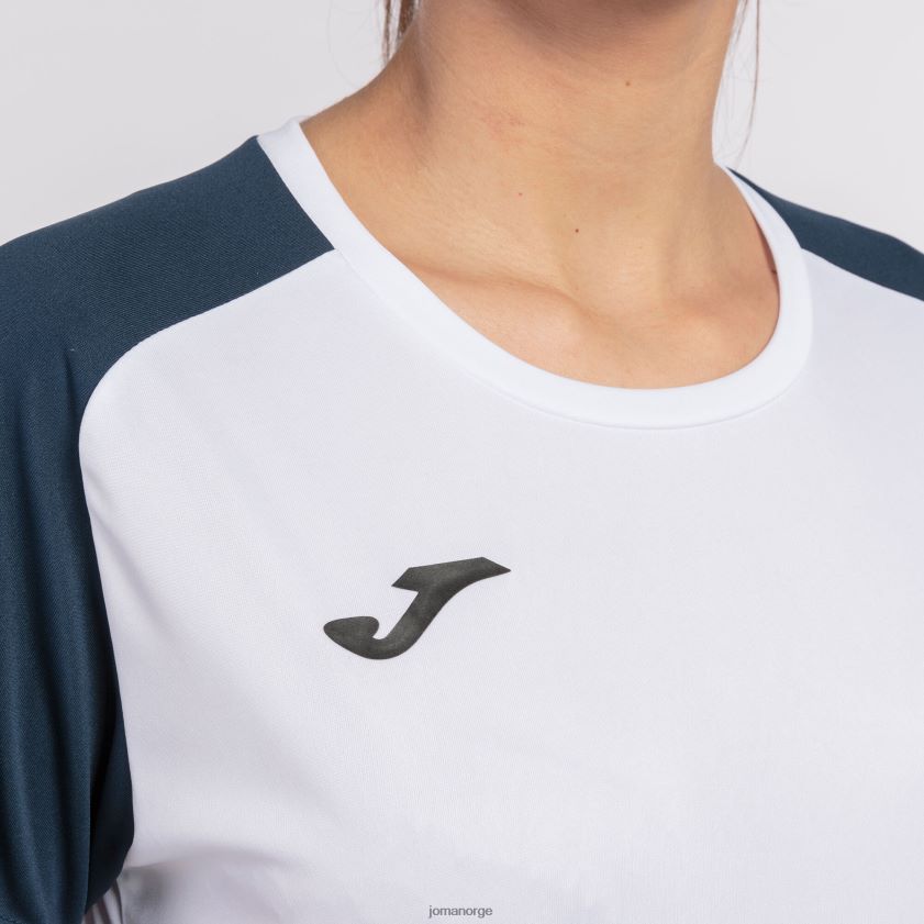 nei Joma skjorte kortermet akademi iv hvit marineblå FBD0T01629 kvinner