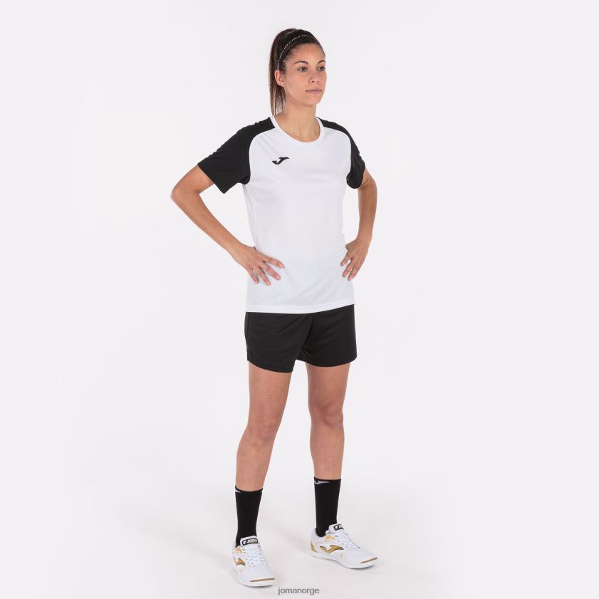 nei Joma skjorte kortermet akademi iv hvit svart FBD0T03998 kvinner