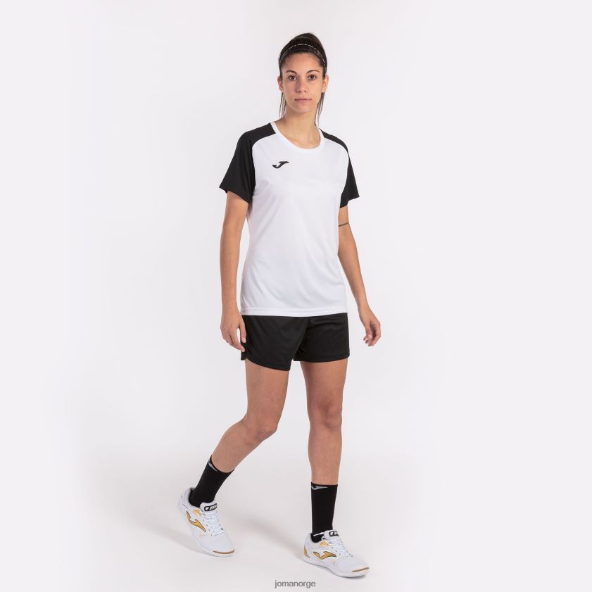 nei Joma skjorte kortermet akademi iv hvit svart FBD0T03998 kvinner