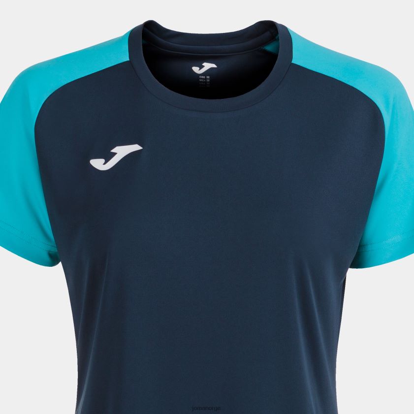 nei Joma skjorte kortermet akademi iv marineblå fluorescerende turkis FBD0T01630 kvinner