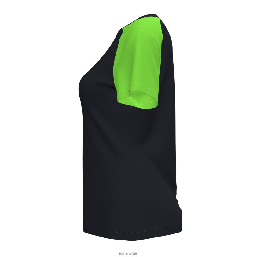 nei Joma skjorte kortermet akademi iv svart fluorescerende grønn FBD0T02614 kvinner