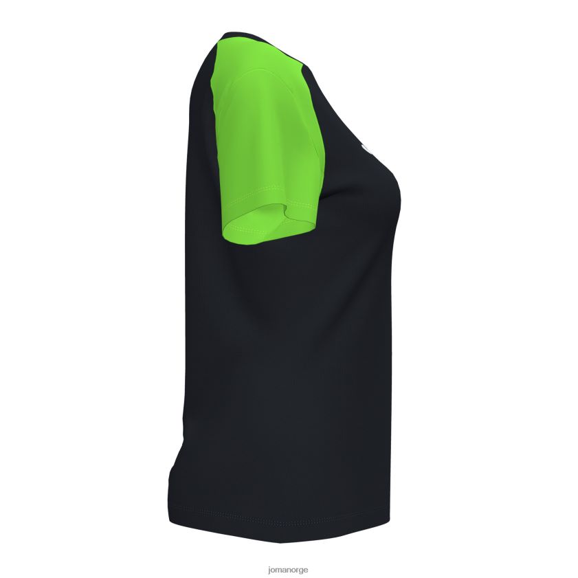 nei Joma skjorte kortermet akademi iv svart fluorescerende grønn FBD0T02614 kvinner