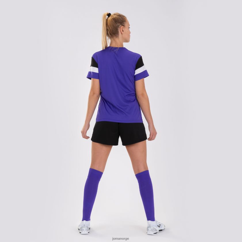 nei Joma skjorte kortermet crew iv lilla svart hvit FBD0T03597 kvinner