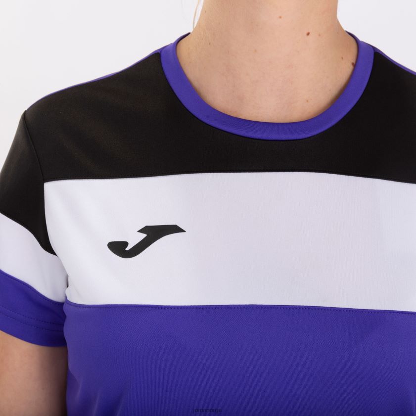 nei Joma skjorte kortermet crew iv lilla svart hvit FBD0T03597 kvinner
