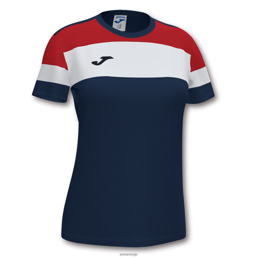 nei Joma skjorte kortermet crew iv marineblå rød hvit FBD0T01678 kvinner