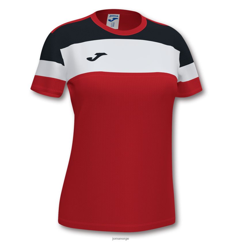 nei Joma skjorte kortermet crew iv rød svart hvit FBD0T03665 kvinner