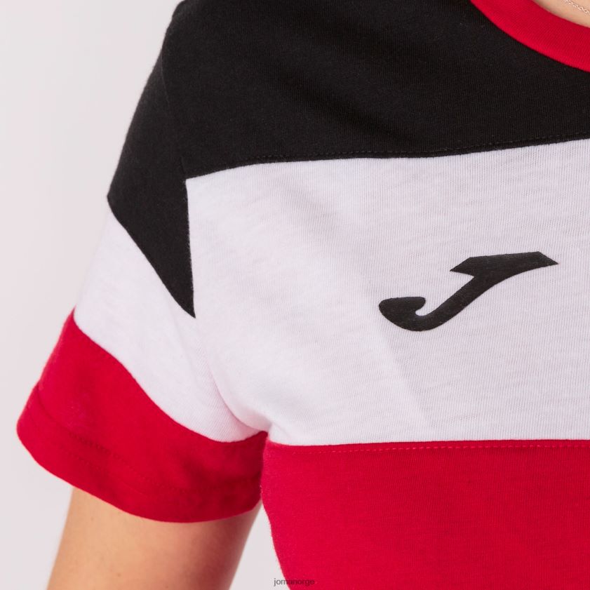 nei Joma skjorte kortermet crew iv rød svart hvit FBD0T03665 kvinner