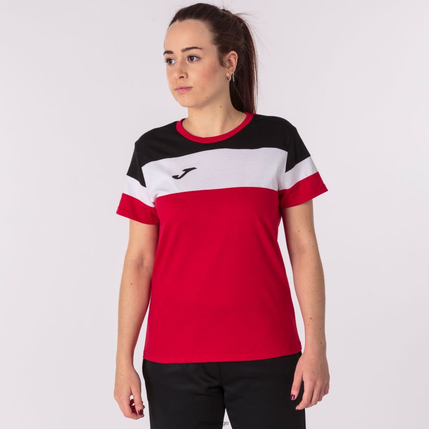 nei Joma skjorte kortermet crew iv rød svart hvit FBD0T03665 kvinner