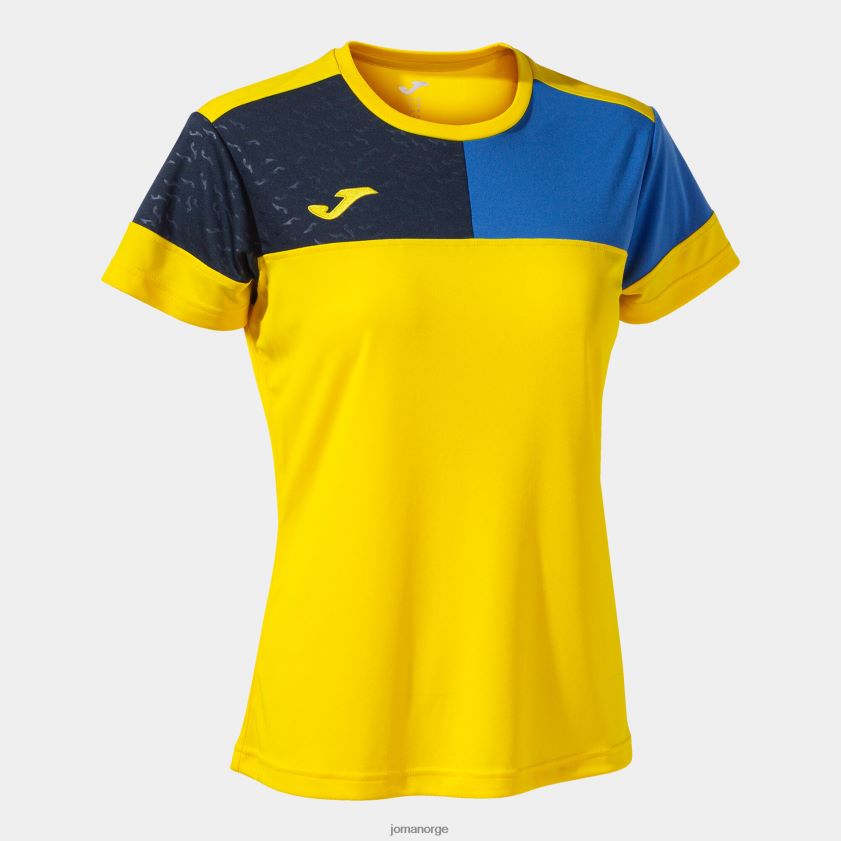 nei Joma skjorte kortermet crew v gul kongeblå marineblå FBD0T02417 kvinner