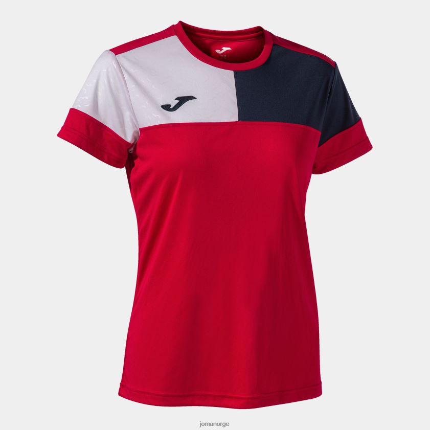 nei Joma skjorte kortermet crew v rød marineblå hvit FBD0T01592 kvinner